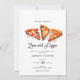 Italian Pizza | Watercolor Bridal Shower Invitation