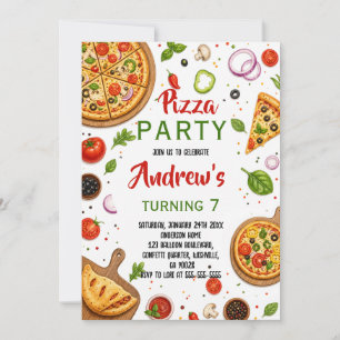 Italian Pizzeria Feast Cooking Birthday Invitation
