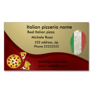 Italian pizzeria magnetic business card