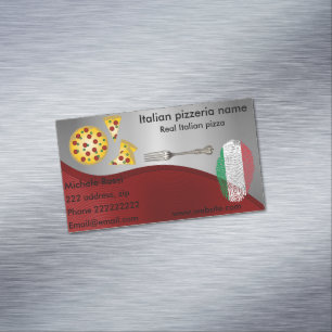 Italian pizzeria magnetic business card