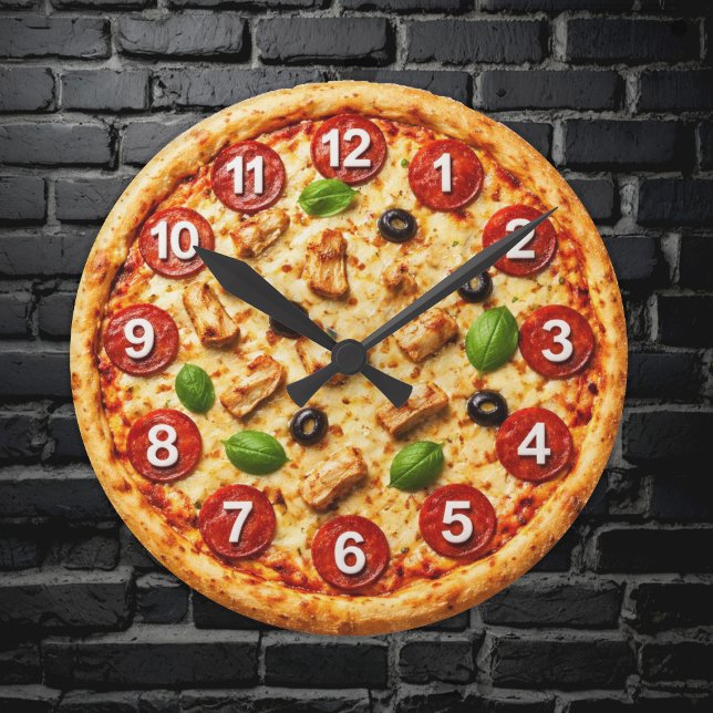Italian Pizzeria Pizza Kitchen or Restaurant Round Clock (Creator Uploaded)