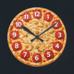 Italian Pizzeria Pizza Kitchen or Restaurant Round Clock<br><div class="desc">Bring the warm,  inviting atmosphere of an authentic Italian kitchen into your space with this Italian Pizzeria Pizza Kitchen or Restaurant Round Large Clock. Inspired by classic Italian pizzerias,  this stylish wall clock adds a delicious touch of culinary charm to any kitchen,  dining area,  café,  or restaurant.</div>