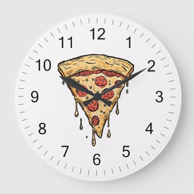 Italian Pizzeria Pizza Kitchen or Restaurant Round Large Clock (Front)
