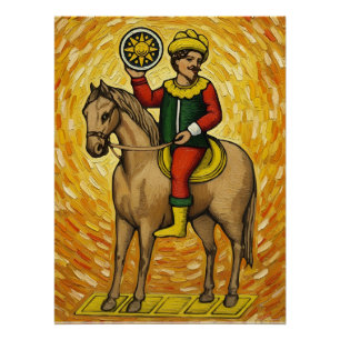 Italian Playing Cards - Cavalier of Coins Briscola Poster