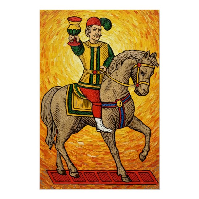 Italian Playing Cards - Cavalier of Cups, Scopa Poster (Front)