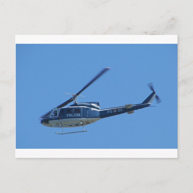 Italian Police helicopter. Postcard (Front)