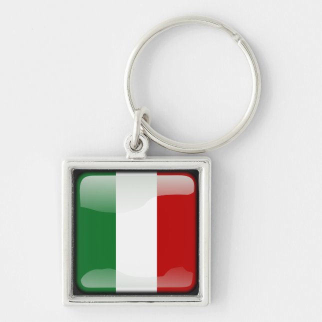 Italian polished flag key ring (Front)