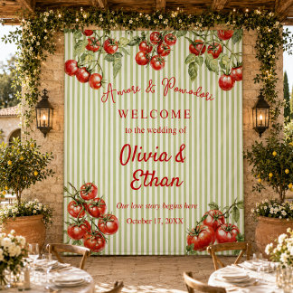 Italian Pomodoro Wedding Decor Red Green Backdrop Tapestry