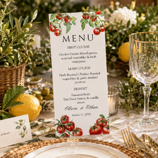 Italian Pomodoro Wedding Menu