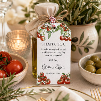 Italian Pomodoro Wedding thank you Favour Gift Tags