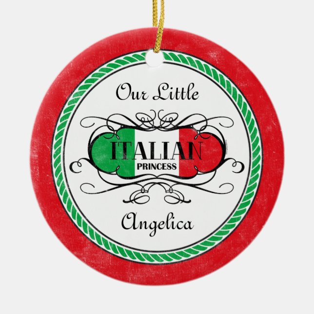 Italian Princess Photo Ornament (Front)