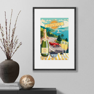 Italian Prosecco Editable Illustrated Vacation Poster