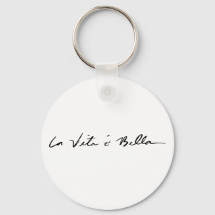 italian quote la vita é bella key ring