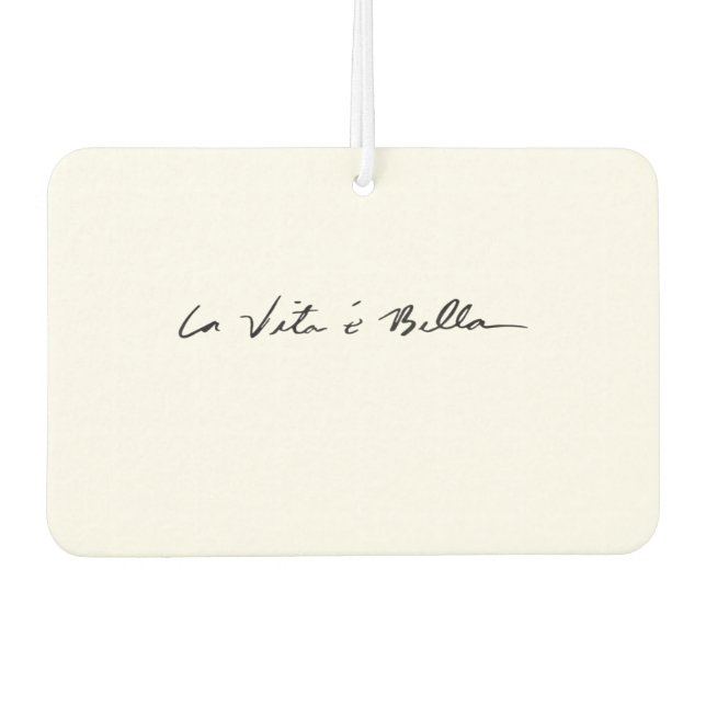 italian quote la vita é bella Stone coaster Car Air Freshener (Front)