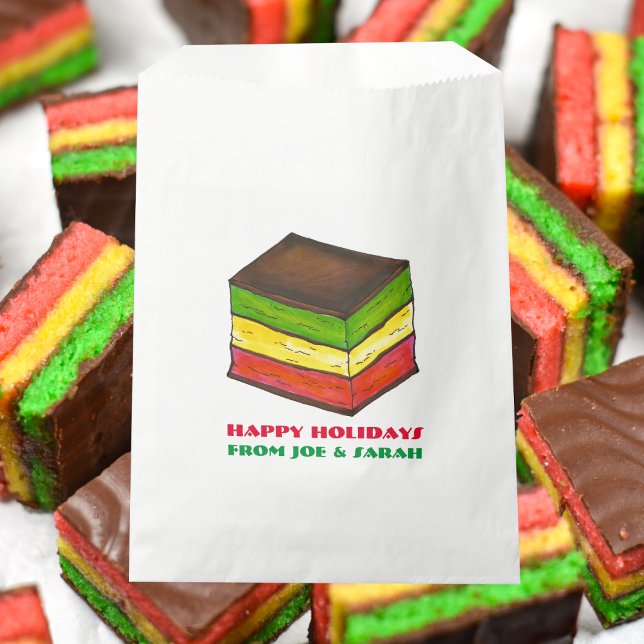 Italian Rainbow Seven 7 Layer Christmas Cookie Favour Bags (Italian Rainbow Favor Bag)