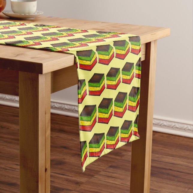 Italian Rainbow Seven Layer Christmas Cookies Short Table Runner (In Situ)