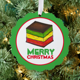 Italian Rainbow Seven Layer Christmas Cookies Tree Decoration Card