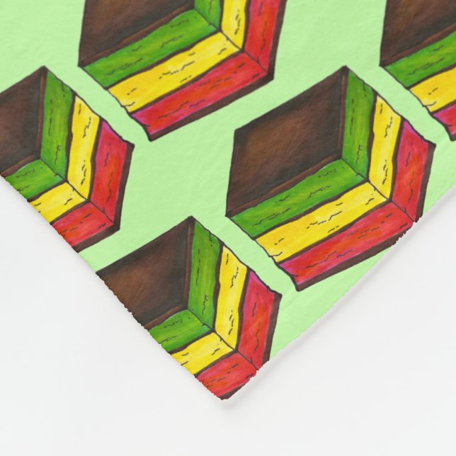 Italian Rainbow Seven Layer Cookie Christmas Xmas Fleece Blanket (Corner)