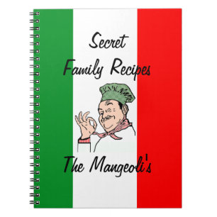 Italian Recipes-Flag of Italy Spiral Notebook
