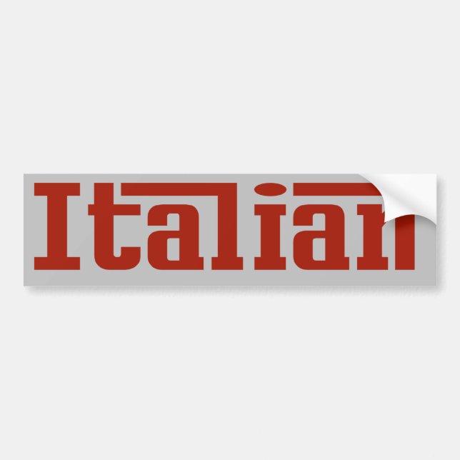 Italian Red and Grey Bumper Sticker (Front)