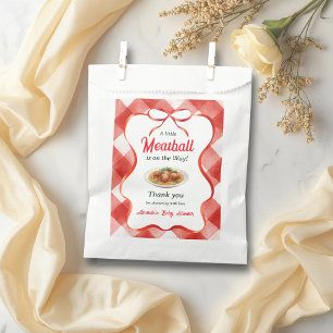 Italian Red Gingham Meatball Pasta Baby Shower Favour Bags
