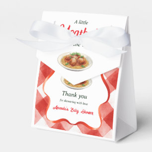 Italian Red Gingham Meatball Pasta Baby Shower Favour Box