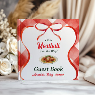 Italian Red Gingham Meatball Pasta Baby Shower Guest Book