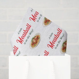 Italian Red Gingham Meatball Pasta Baby Shower Tissue Paper