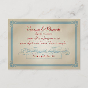 Italian Red White & Blue DIY Wedding RSVP