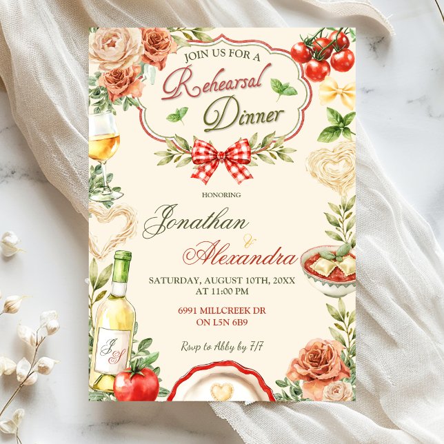 Italian Rehearsal Dinner Invitation (Creator Uploaded)