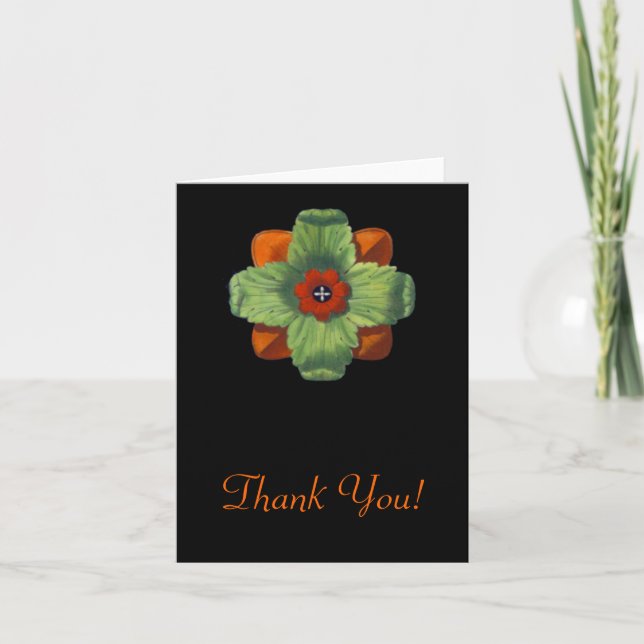 Italian Renaissance Architectural Rosette No. 4 Thank You Card (Front)