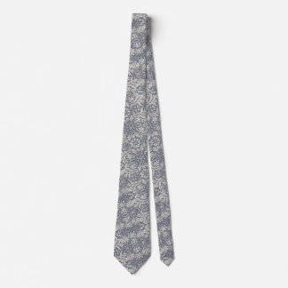 Italian Renaissance Blue Grey Damask Neck Tie