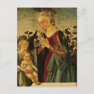 Italian Renaissance Madonna, Child and Angel Postcard