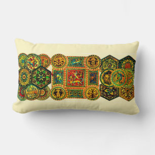 Italian Renaissance motifs print Lumbar Cushion