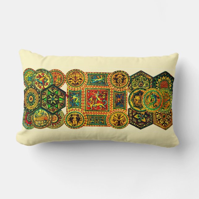 Italian Renaissance motifs print Lumbar Cushion (Front)