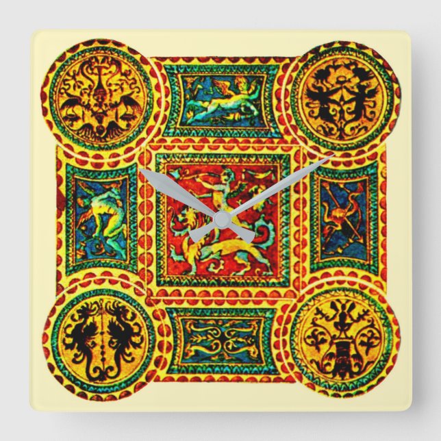 Italian Renaissance motifs Square Wall Clock (Front)