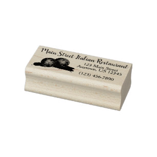 Italian Restaurant Meatballs Marinara Food Address Rubber Stamp