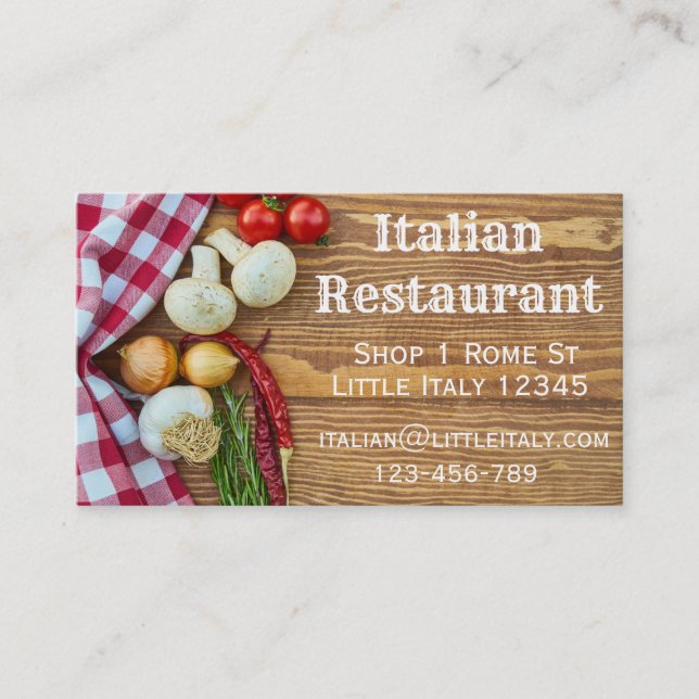 Italian restaurant or catering business card (Front)