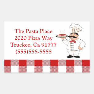 Italian Restaurant Pasta Chef Rectangular Sticker