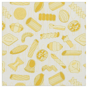 Italian Restaurant Pasta Shapes Cream Fabric