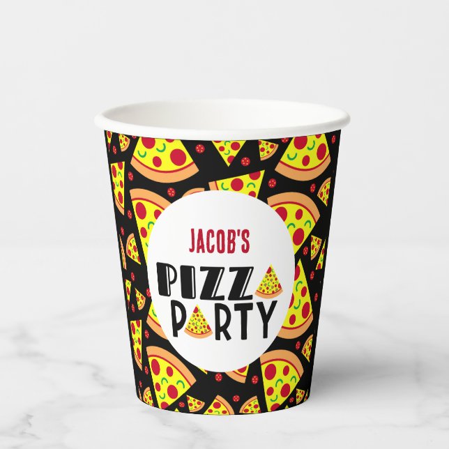 Italian Restaurant Pizza Birthday Party Paper Cups (Front)