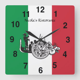 Italian Restaurant Pizzaria Clock