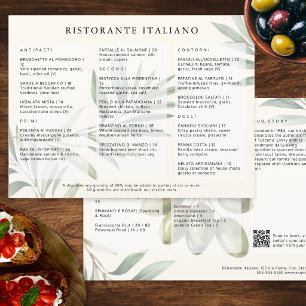 Italian Restaurant Stylish Modern QR Code Menu