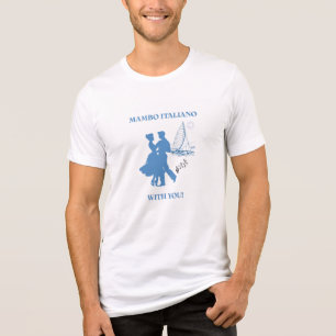 Italian Retro Dancing Couple Sailboat Luxury Tri-Blend Shirt