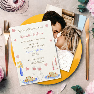 Italian Retro Whimsical Fun Hand Drawn Bow Photo Invitation
