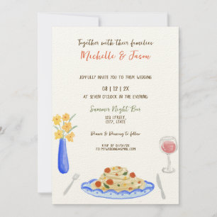Italian Retro Whimsical Fun Hand Drawn Bow Photo Invitation