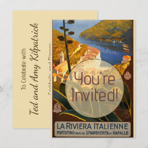 Italian Riviera Europe Italy Travel Poster Invitation