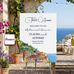 Italian Riviera Rehearsal Dinner Welcome Poster