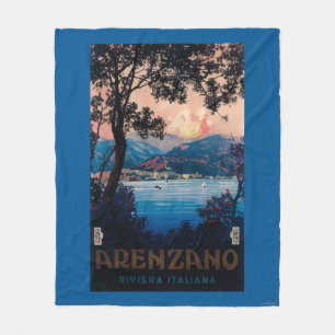 Italian Riviera Travel Poster Fleece Blanket