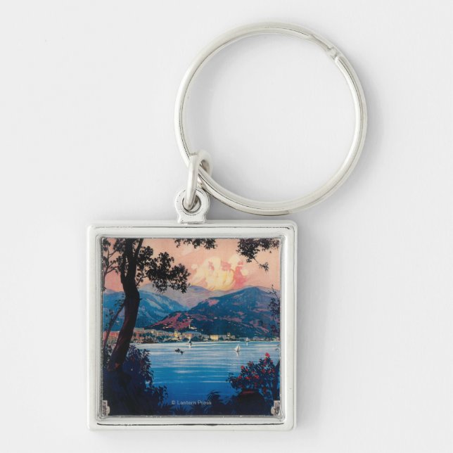 Italian Riviera Travel Poster Key Ring (Front)